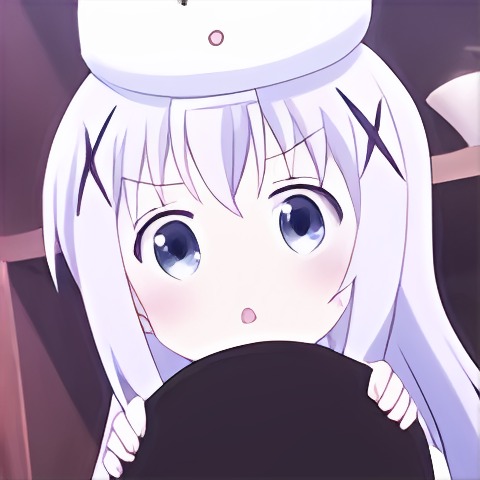 AI upscaled high resolution sharp anime girl portrait